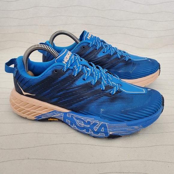 Hoka One One Shoes - Hoka One One Womens Speedgoat 4 1106527 Blue Trail Running Shoes Sneakers Sz 6.5